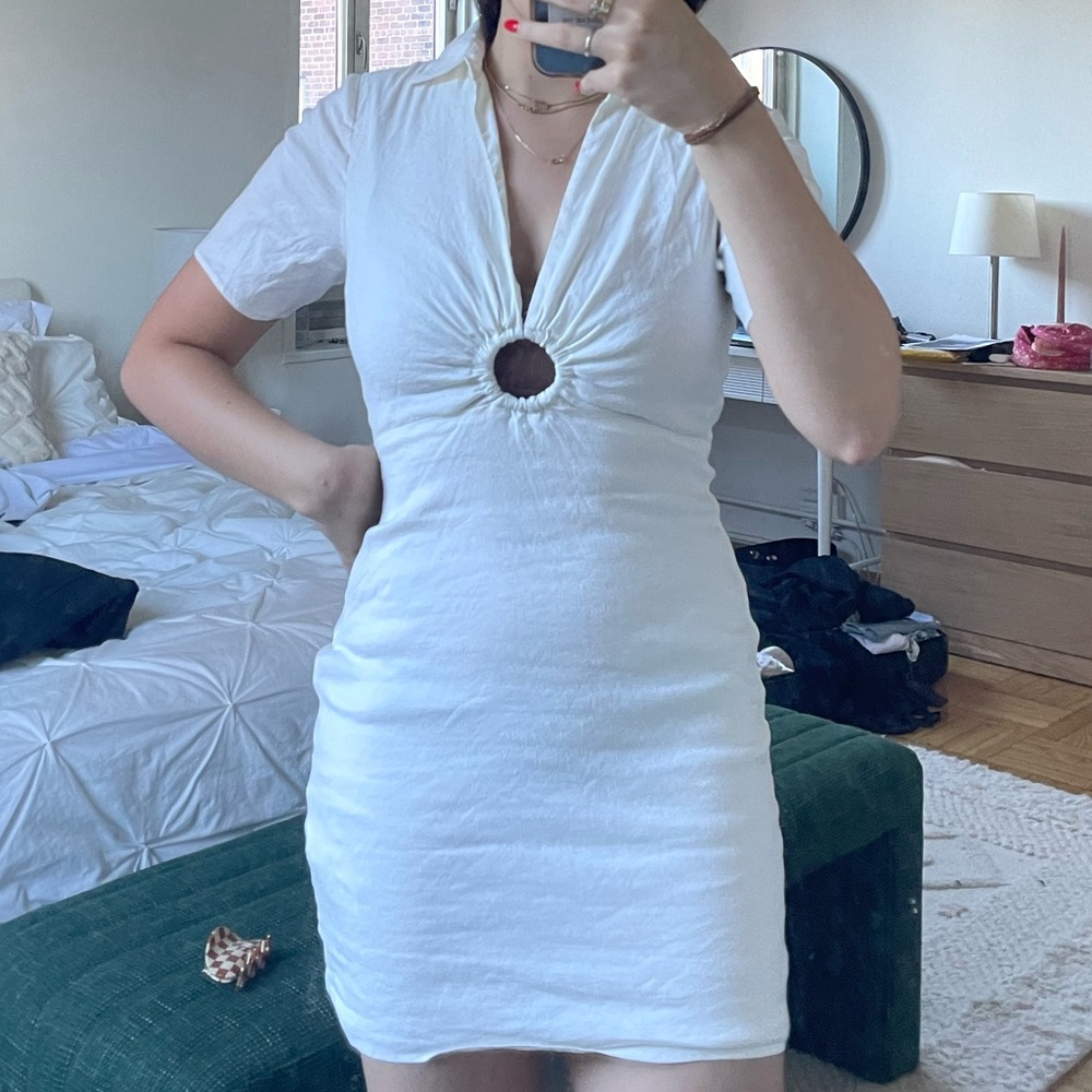 Zara Linen White Mini Dress